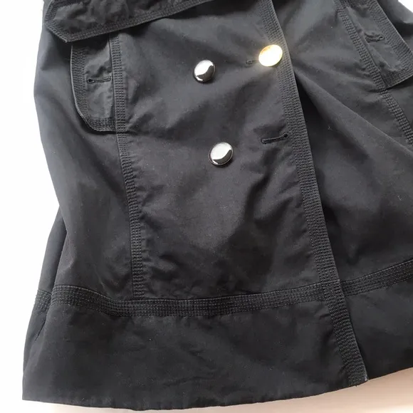 Juicy Couture Vintage Y2k Trench Coat Military Black Gold Medium Girly Jacket M