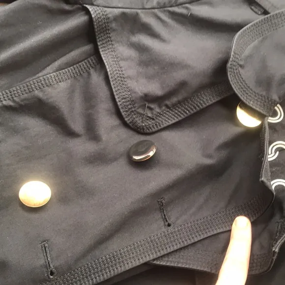 Juicy Couture Vintage Y2k Trench Coat Military Black Gold Medium Girly Jacket M