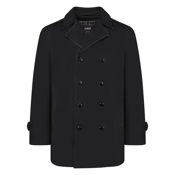 Kashani Black Double Breasted Lambskin 3/4 Trench Coat