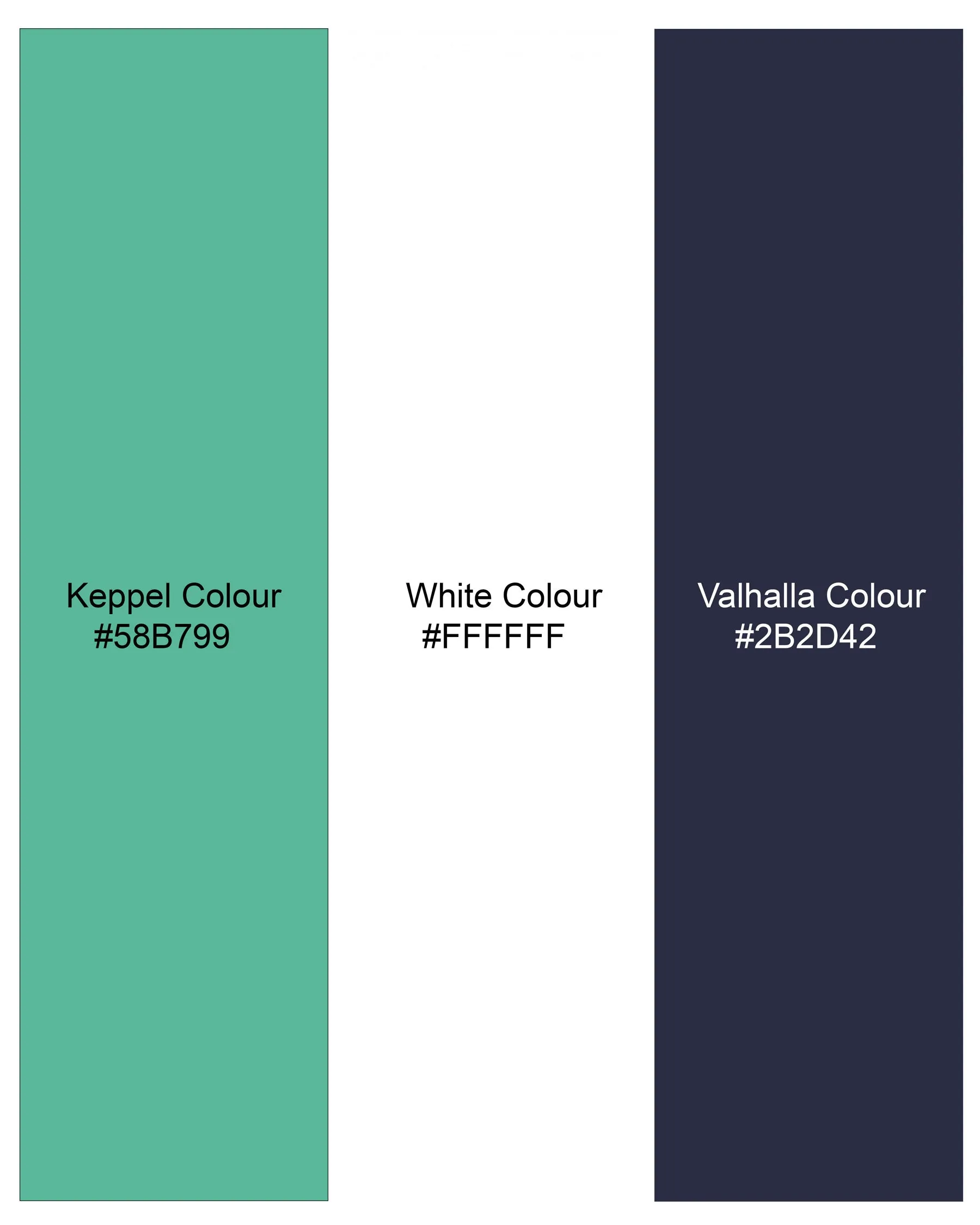 Keppel Green Windowpane with Valhalla Blue Premium Cotton Designer Trench Coat