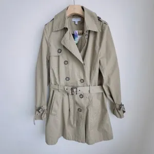 Khaki Cotton On Trench Coat Belted Double Breasted Lined New With Tags Jacket L