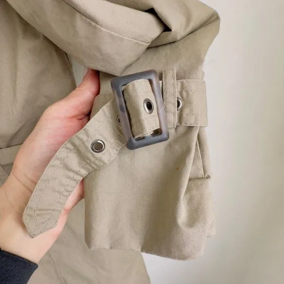 Khaki Cotton On Trench Coat Belted Double Breasted Lined New With Tags Jacket L