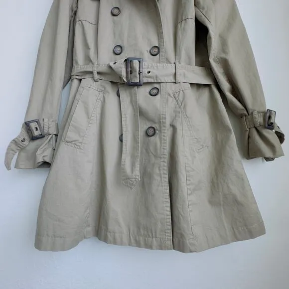 Khaki Cotton On Trench Coat Belted Double Breasted Lined New With Tags Jacket L