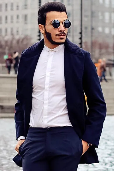 Knitted Lapel PU Leather Spliced