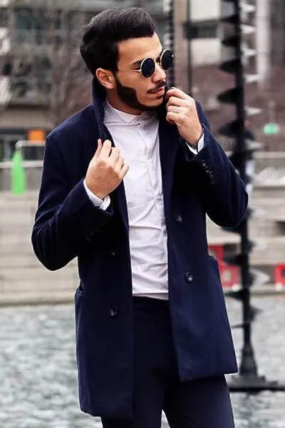 Knitted Lapel PU Leather Spliced