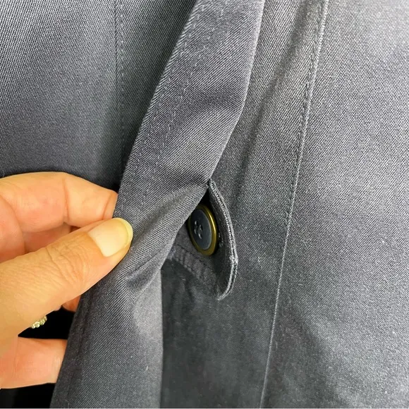 La Vogue Petite Single Breasted Lined Trench Coat in Navy Women’s Sz 6P
