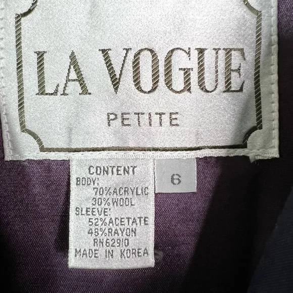 La Vogue Petite Single Breasted Lined Trench Coat in Navy Women’s Sz 6P