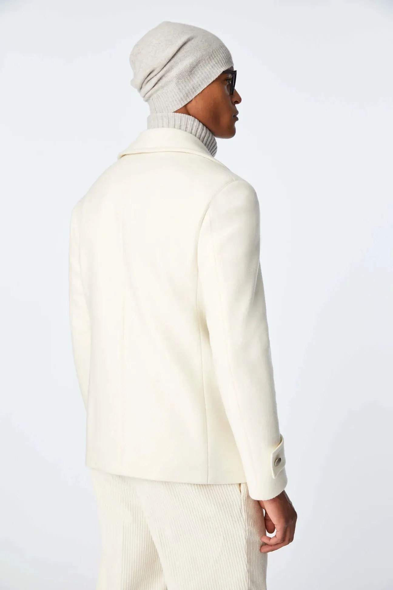 L.B.M. 1911 Double Breasted Wool Blend Peacoat