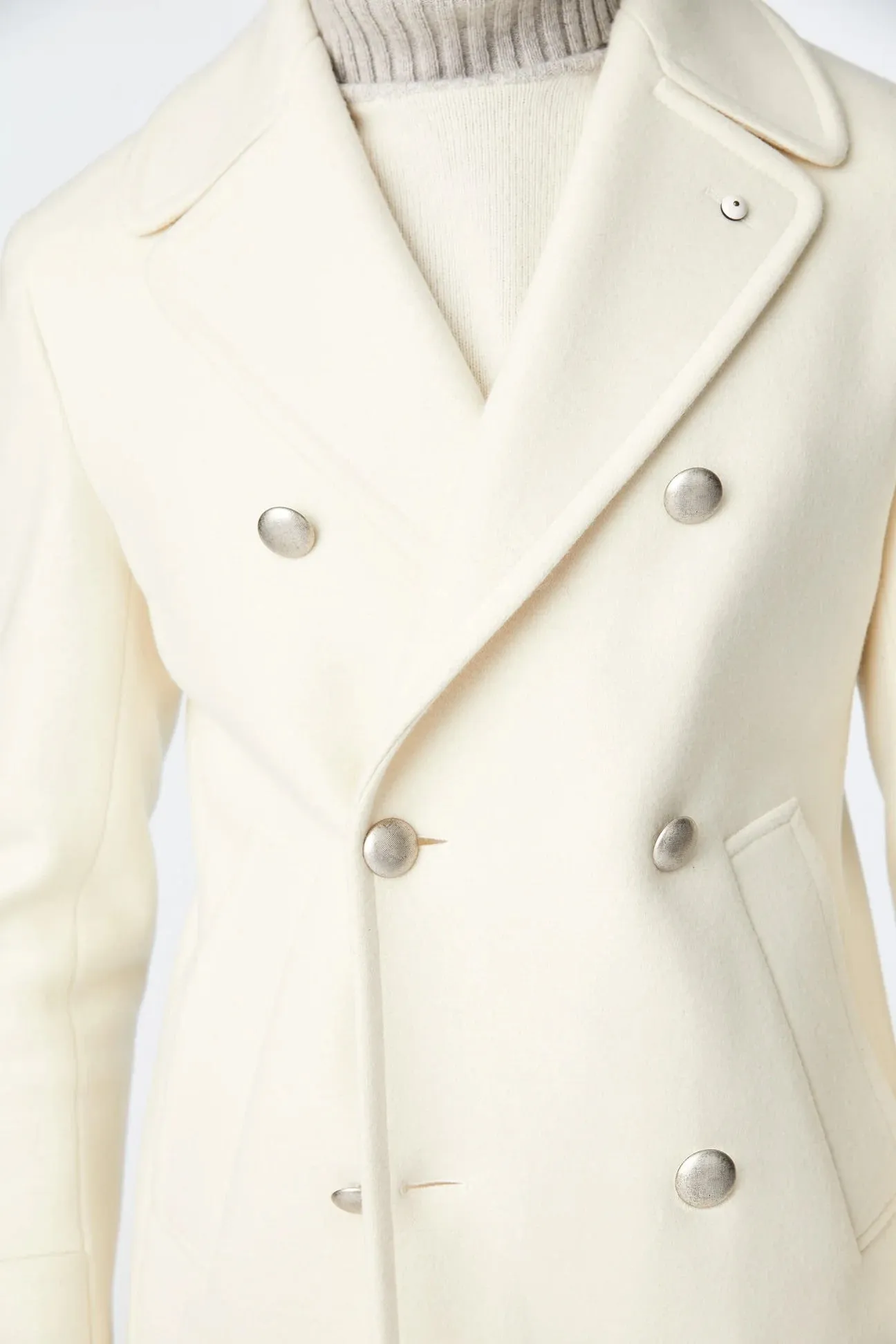 L.B.M. 1911 Double Breasted Wool Blend Peacoat