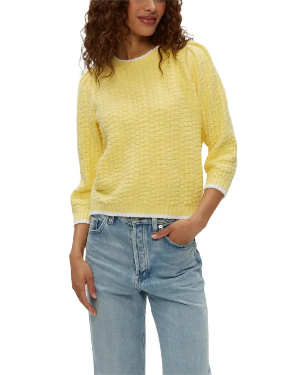 Leonora Puff Sleeve Sweater - Lemonade