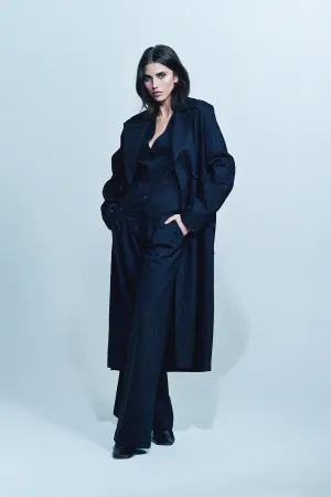LIBERTINE | ‘CRYSTAL PINSTRIPE’ LONG TRENCH COAT