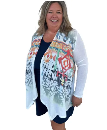 Liberty Wear Collection Cardigan: Aztec Sage