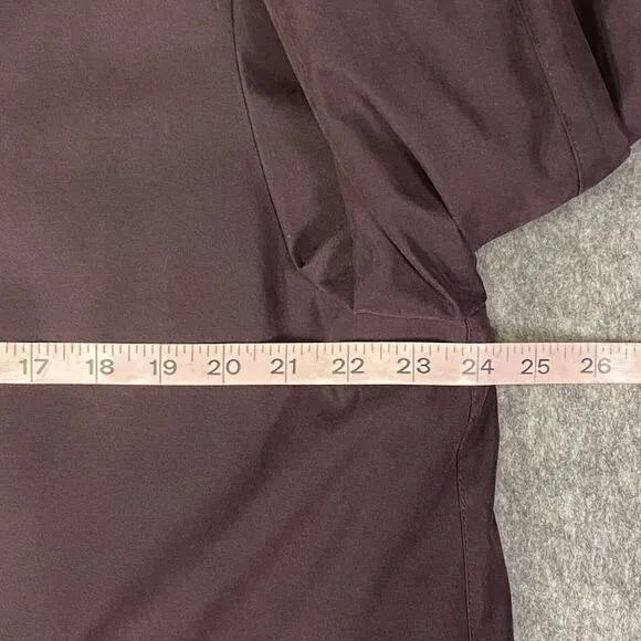 London Fog Size 14 Petite Burgundy Trench Rain Coat Long Zip Out Lining
