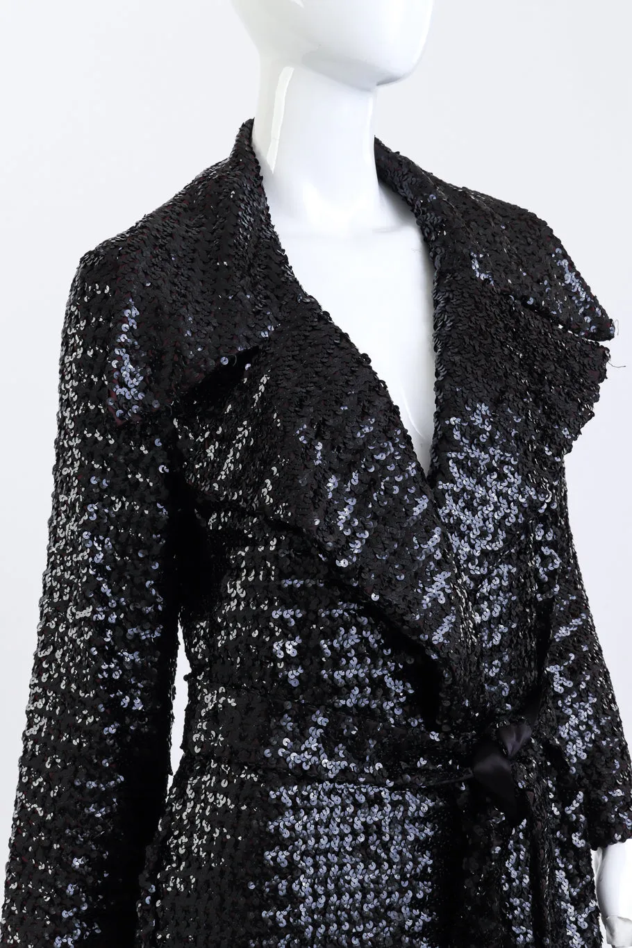 Long Sequin Trench Coat