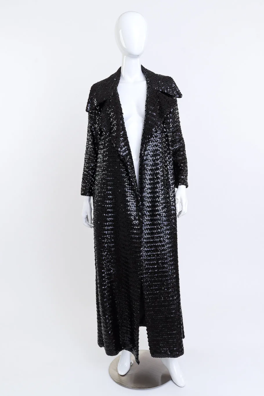 Long Sequin Trench Coat