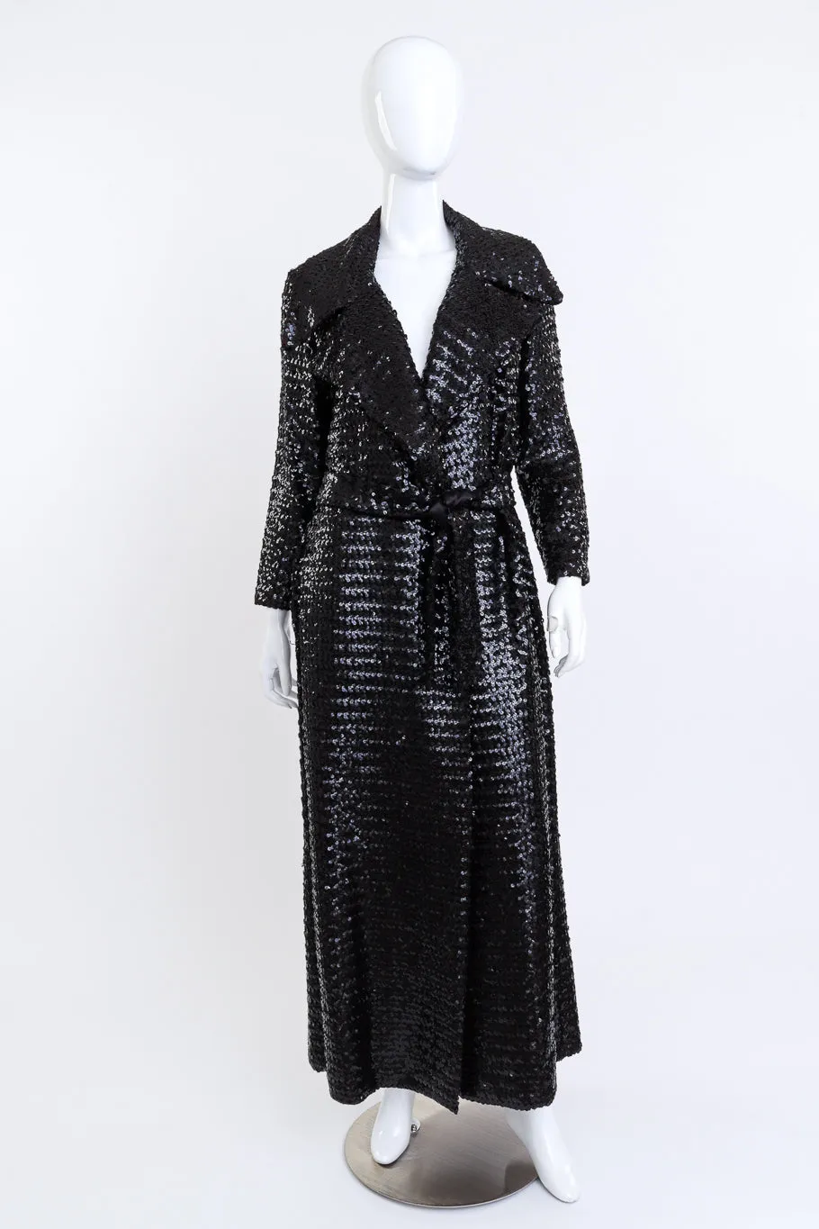 Long Sequin Trench Coat