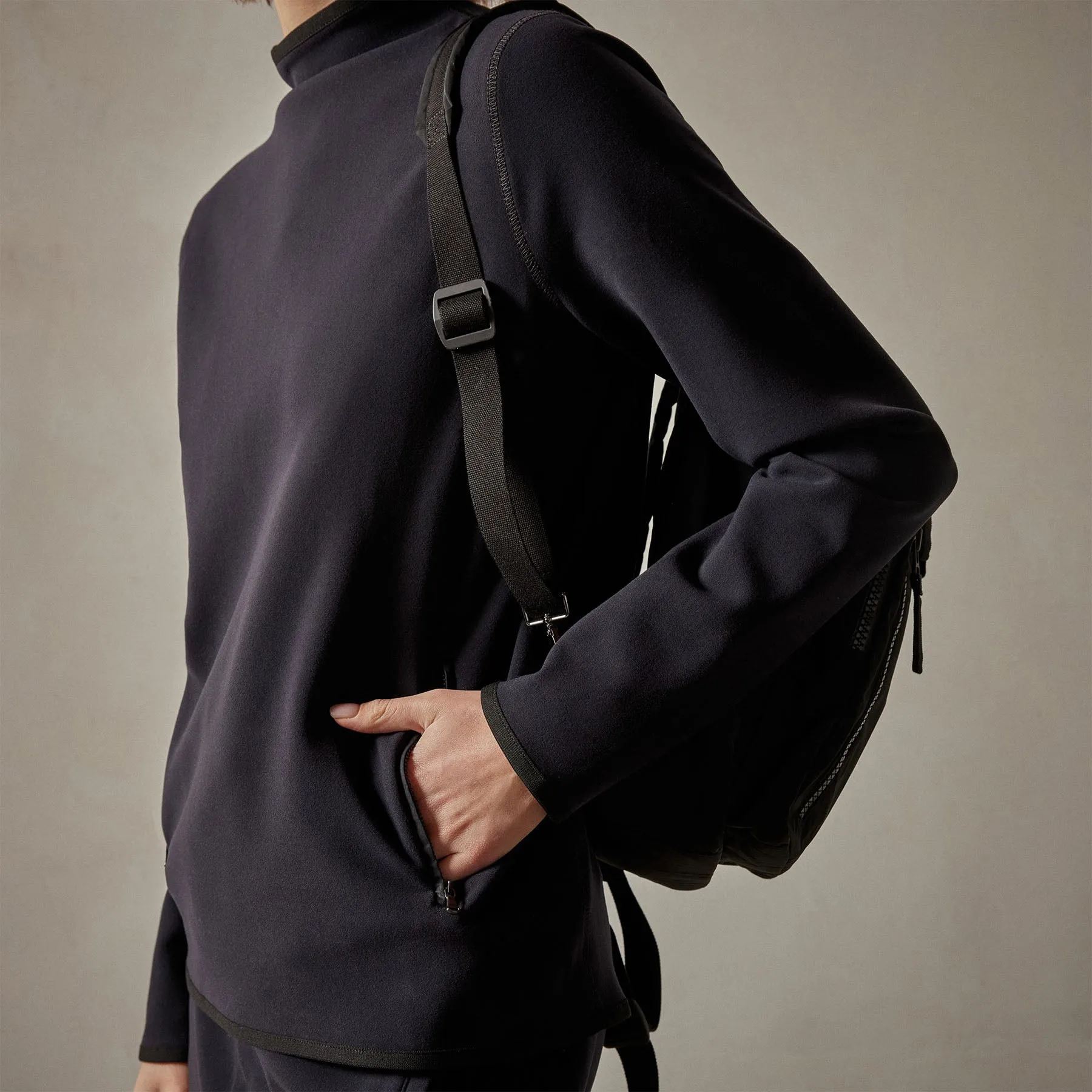 Long Sleeve Polar Fleece Turtleneck - Black