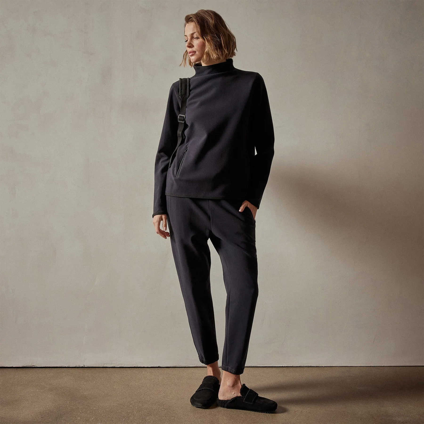 Long Sleeve Polar Fleece Turtleneck - Black