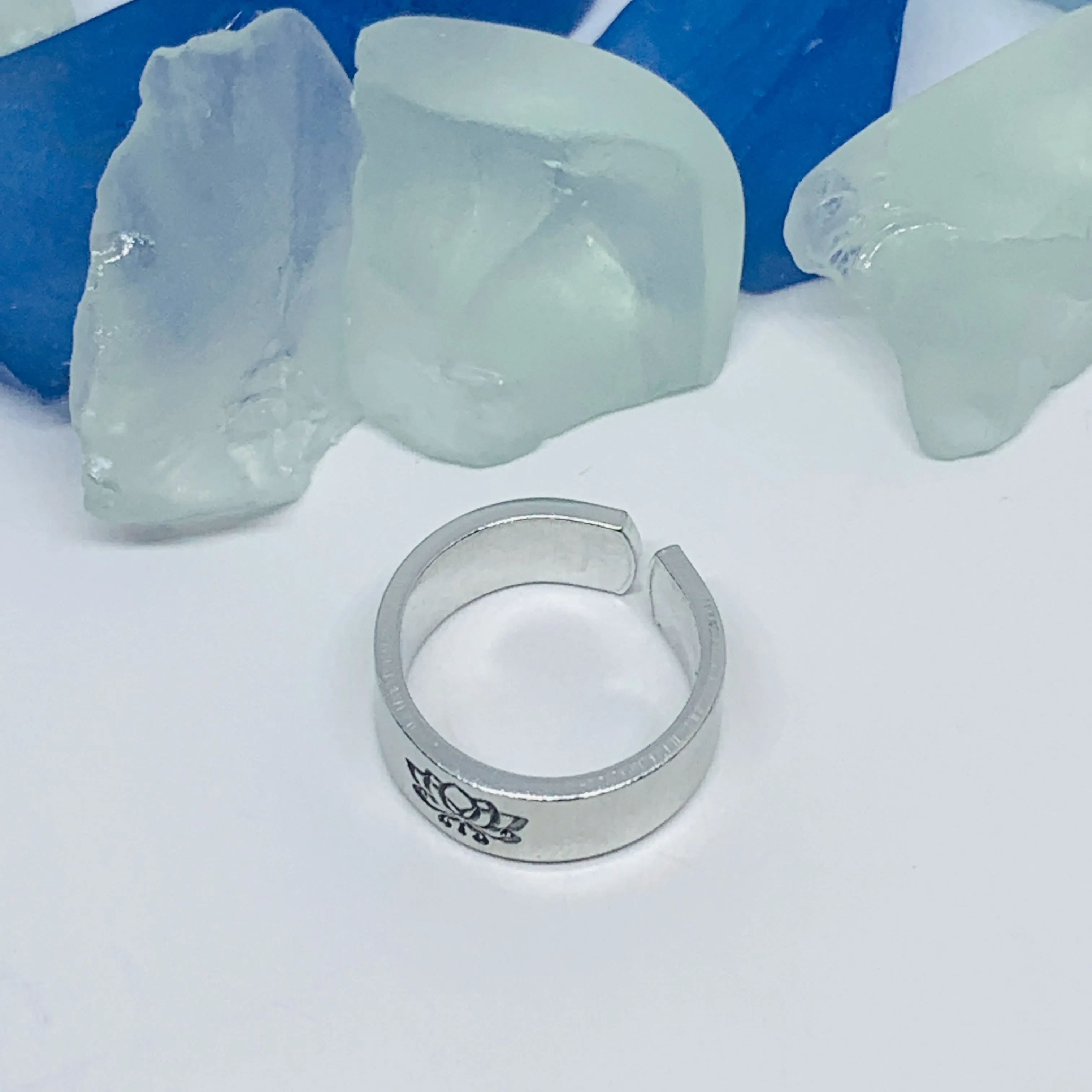 Lotus Flowers(s) Hand Stamped Toe Ring | July Birth Flower Ring | Om Minimalist Toe Ring | Mother Daughter Ring Set | BFFs Rings | Yoga Zen