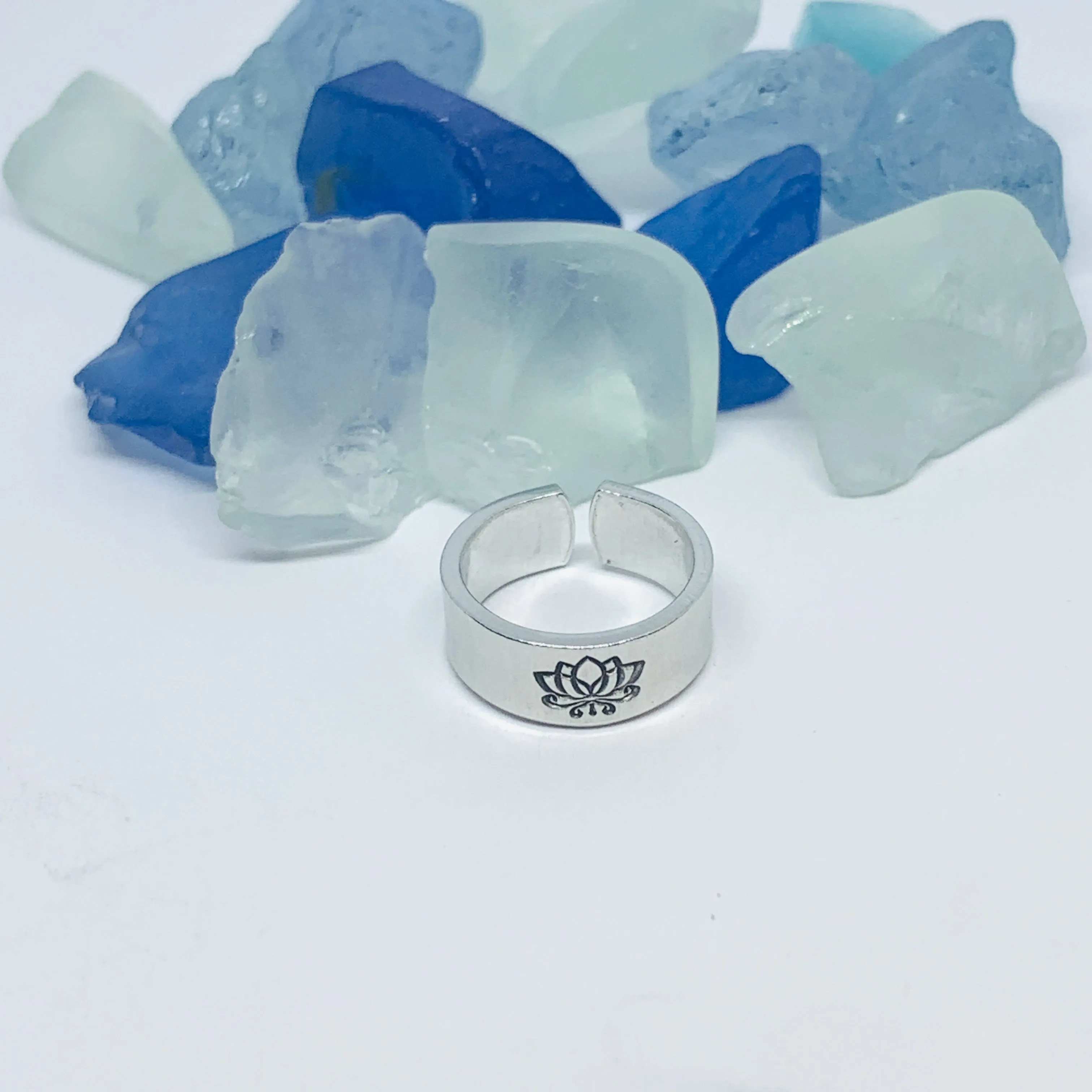 Lotus Flowers(s) Hand Stamped Toe Ring | July Birth Flower Ring | Om Minimalist Toe Ring | Mother Daughter Ring Set | BFFs Rings | Yoga Zen