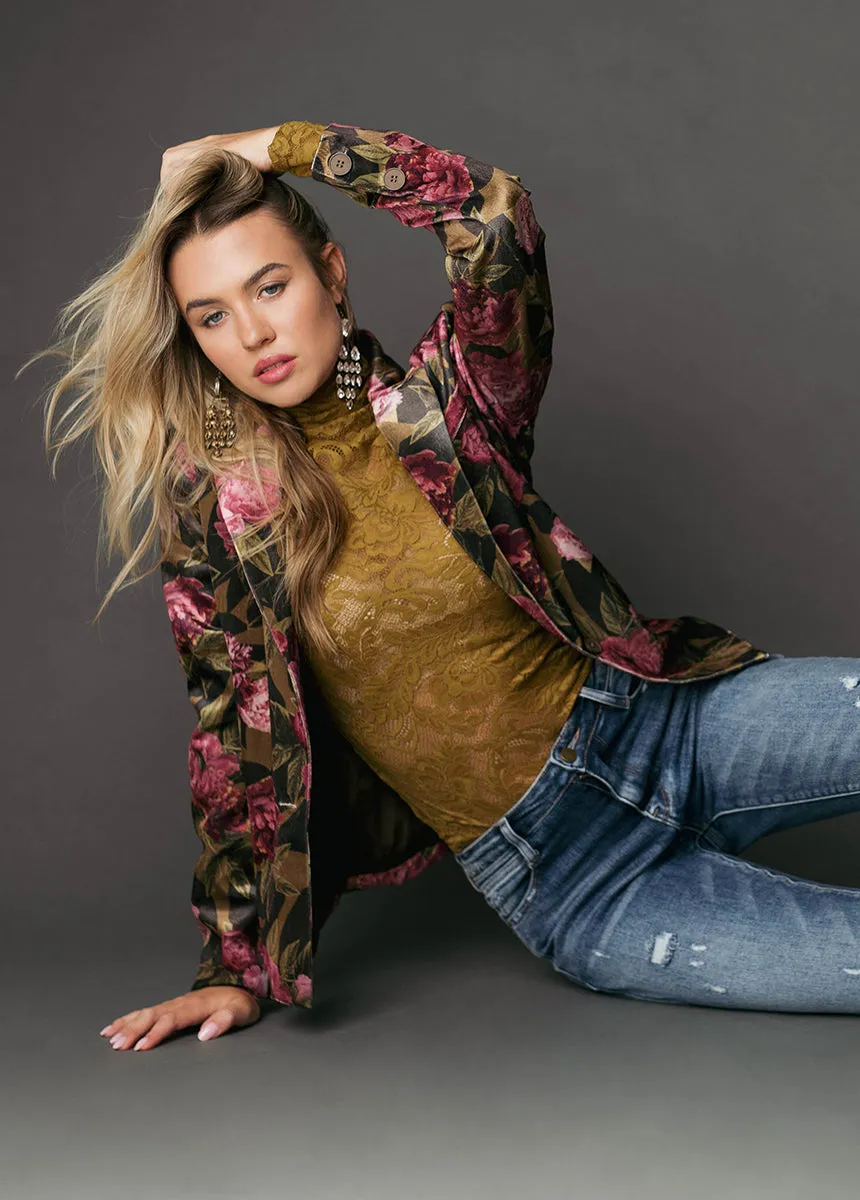 Louve Blazer in Bistre Floral