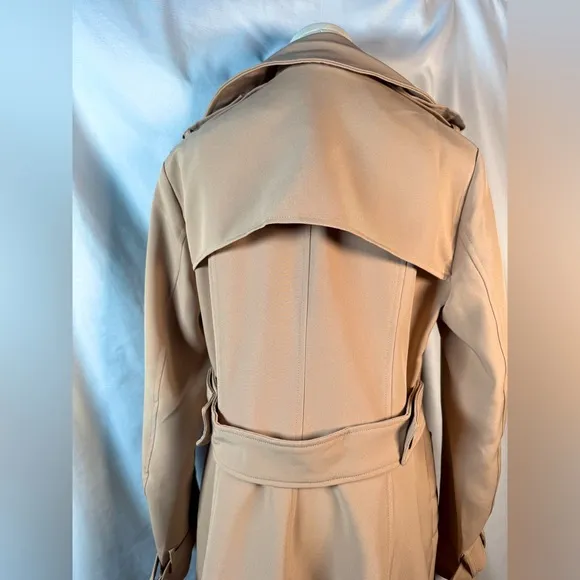(M) DOUBLE BREASTED DUSTER TRENCH COAT Khaki