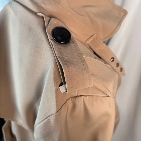(M) DOUBLE BREASTED DUSTER TRENCH COAT Khaki