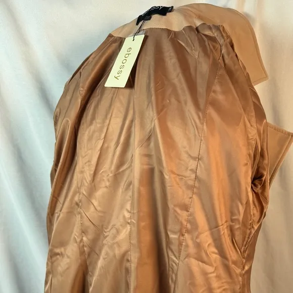 (M) DOUBLE BREASTED DUSTER TRENCH COAT Khaki