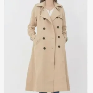 (M) DOUBLE BREASTED DUSTER TRENCH COAT Khaki