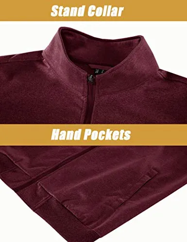 MAGNIVIT Warm Up Suits for Men Basketball Soccer Tracksuits 2 Piece Wine Red