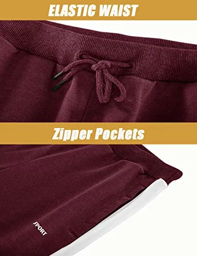 MAGNIVIT Warm Up Suits for Men Basketball Soccer Tracksuits 2 Piece Wine Red