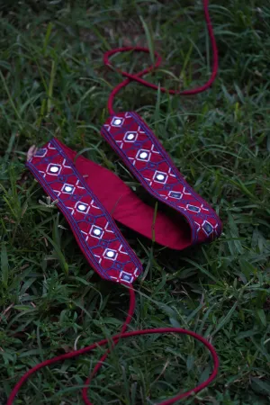 Maroon & Blue Embroidered Belt | Durga Pujo & Navratri Special Hasrat Gully Drop