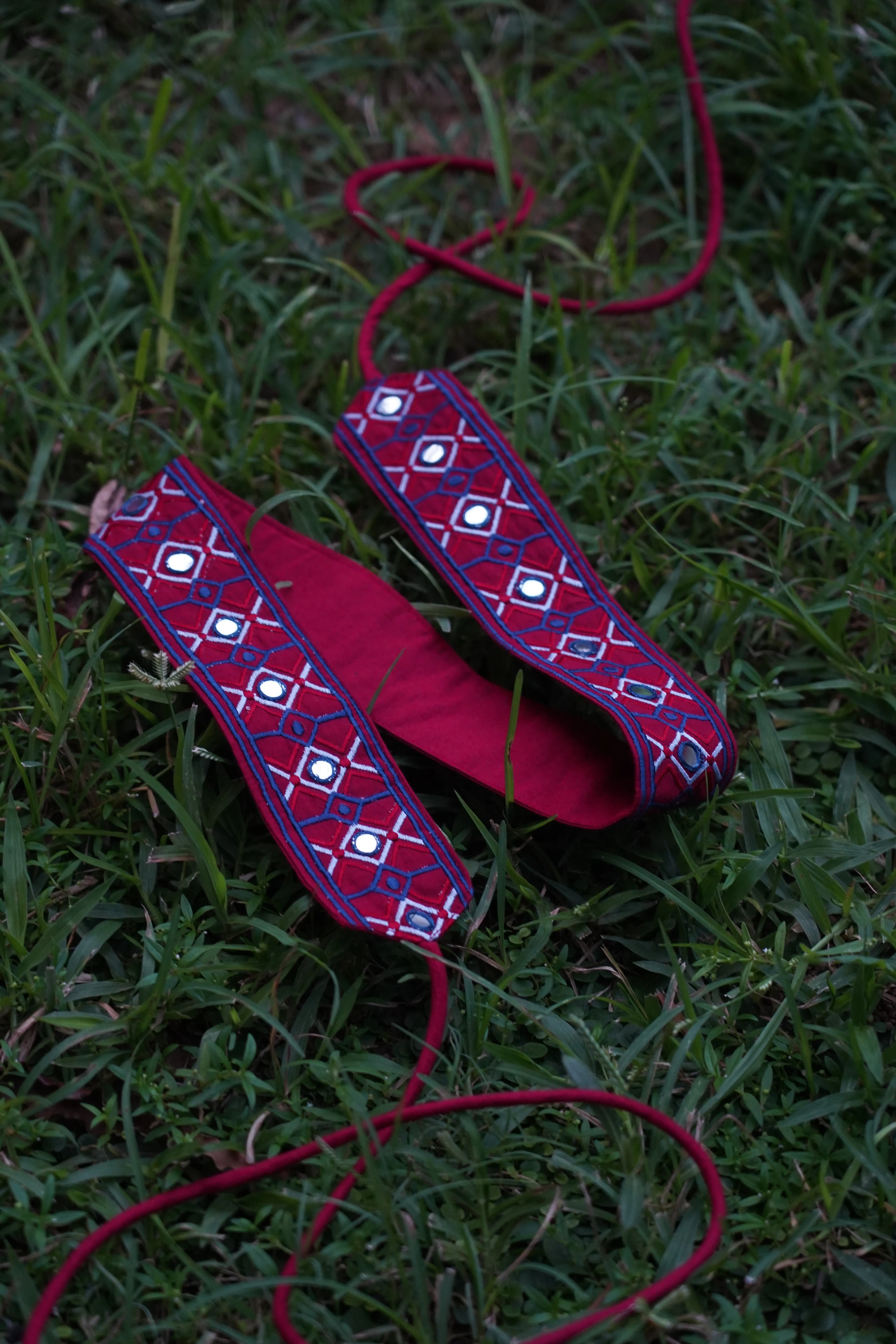 Maroon & Blue Embroidered Belt | Durga Pujo & Navratri Special Hasrat Gully Drop