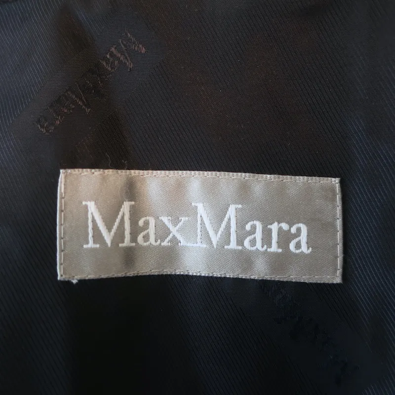 Max Mara Virgin Wool Trench Coat Charcoal Size 40 Double Breasted Jacket