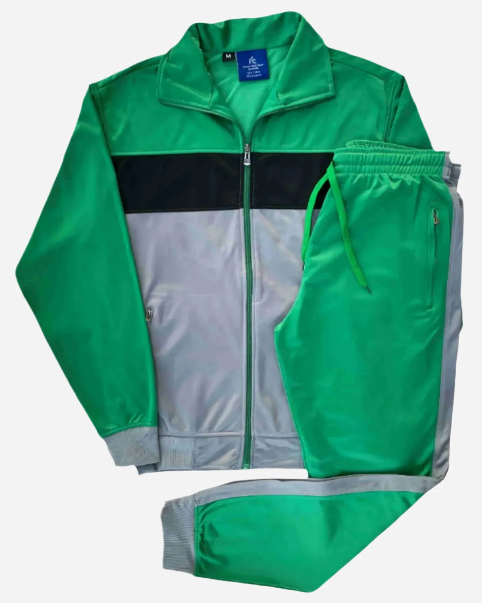 Men’s 2-Piece Tracksuit Traditional Coral Blocks Active Track Jacket and Track pants Outfits