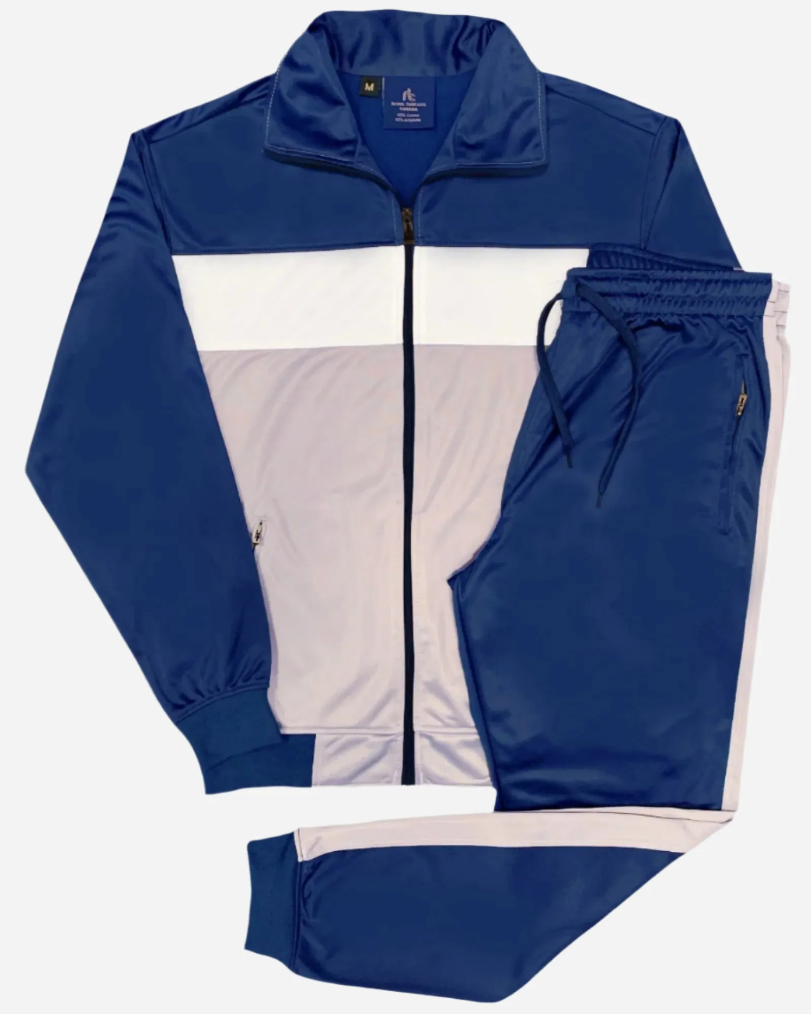 Men’s 2-Piece Tracksuit Traditional Coral Blocks Active Track Jacket and Track pants Outfits