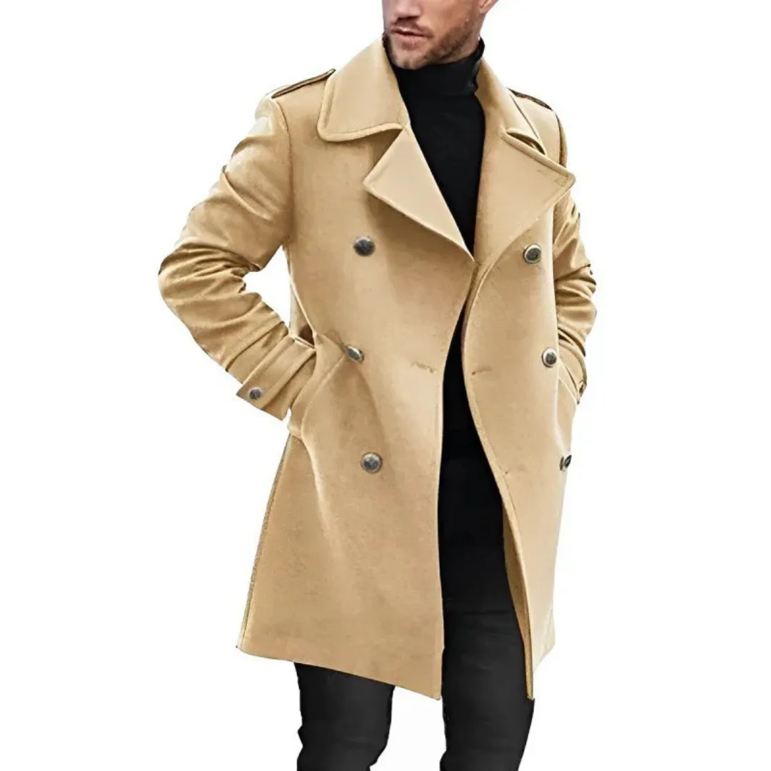 Men's Classic Double Breasted Trench Coat | Warm