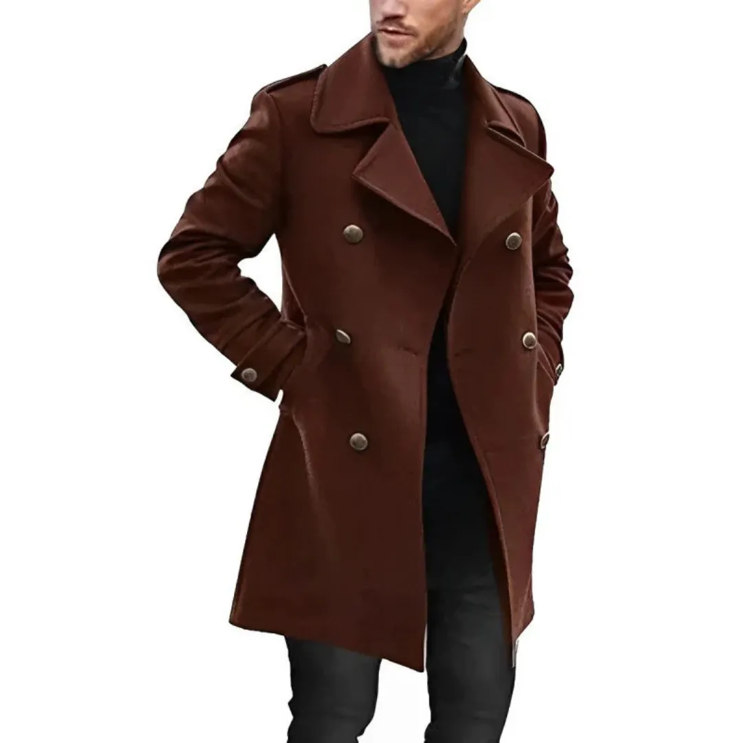 Men's Classic Double Breasted Trench Coat | Warm