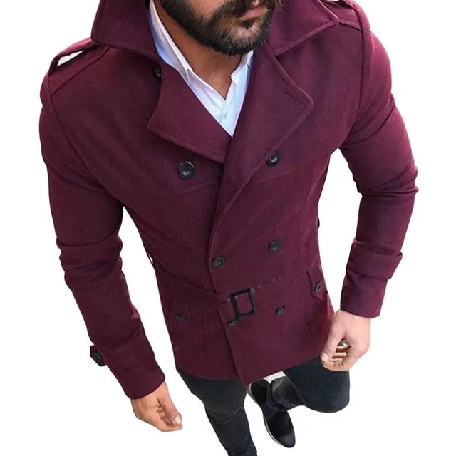 Men's Classic Double Breasted Trench Coat