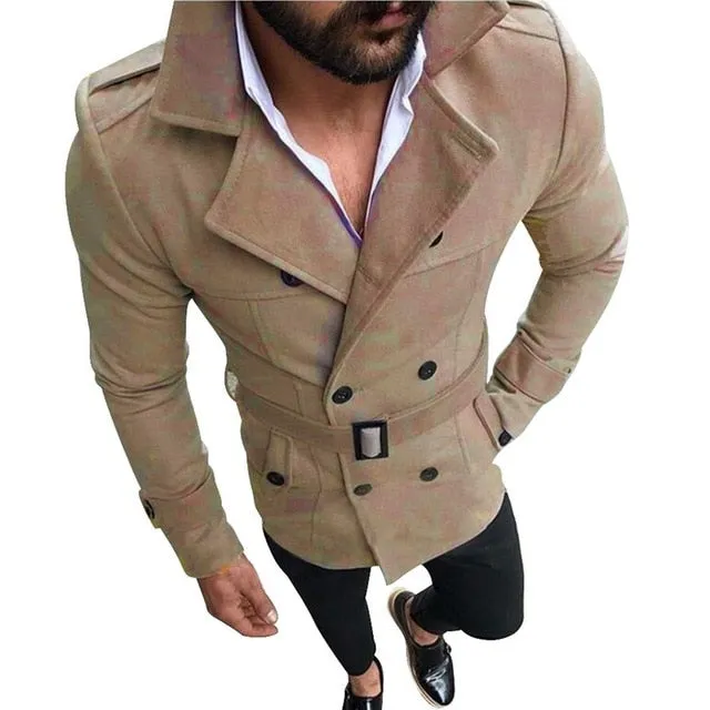 Men's Classic Double Breasted Trench Coat