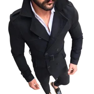 Men's Classic Double Breasted Trench Coat