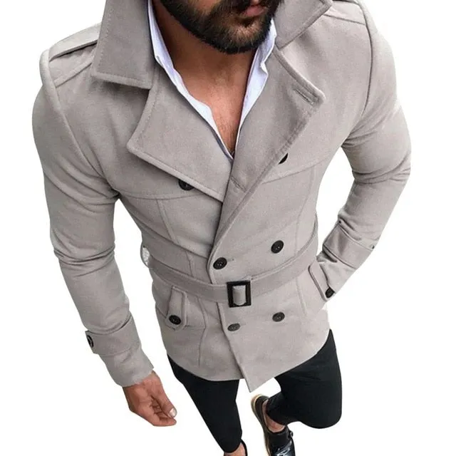 Men's Classic Double Breasted Trench Coat