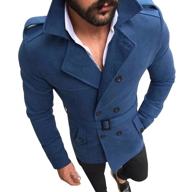 Men's Classic Double Breasted Trench Coat