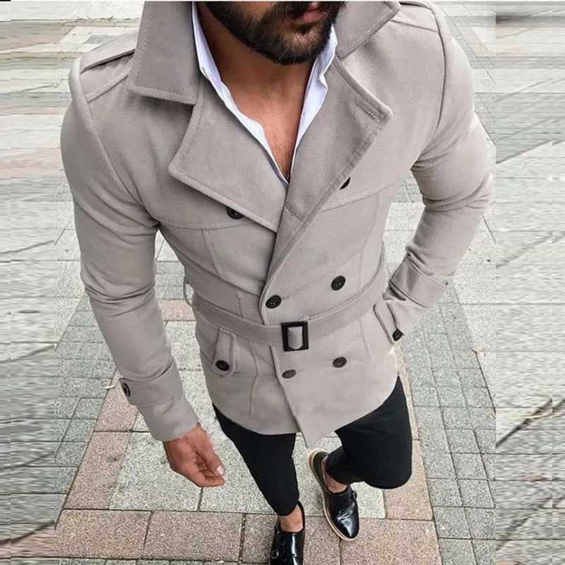 Men's Classic Double Breasted Trench Coat