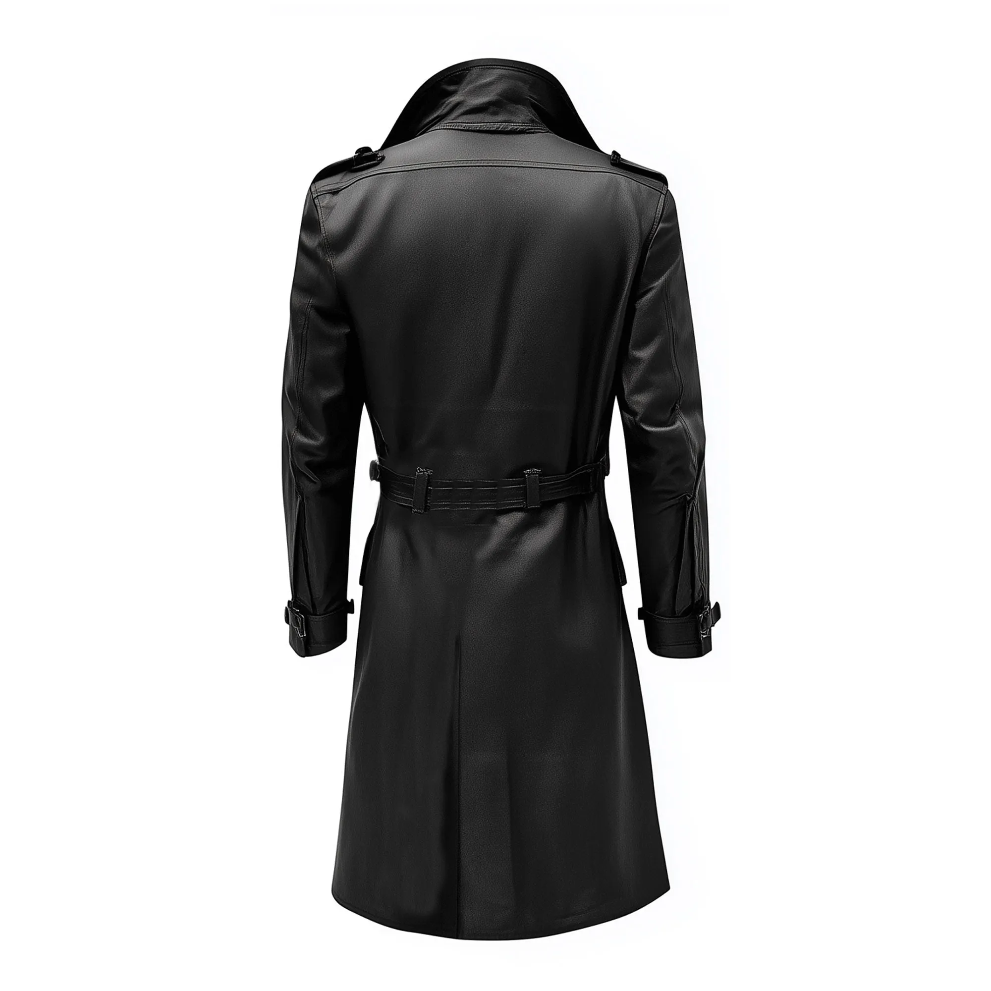 Mens Mini Trench Coat Black Trench Coats Single Breasted Jacket Storm Flap Lepal Collar Multipockets Water Resistant Jackets For Men