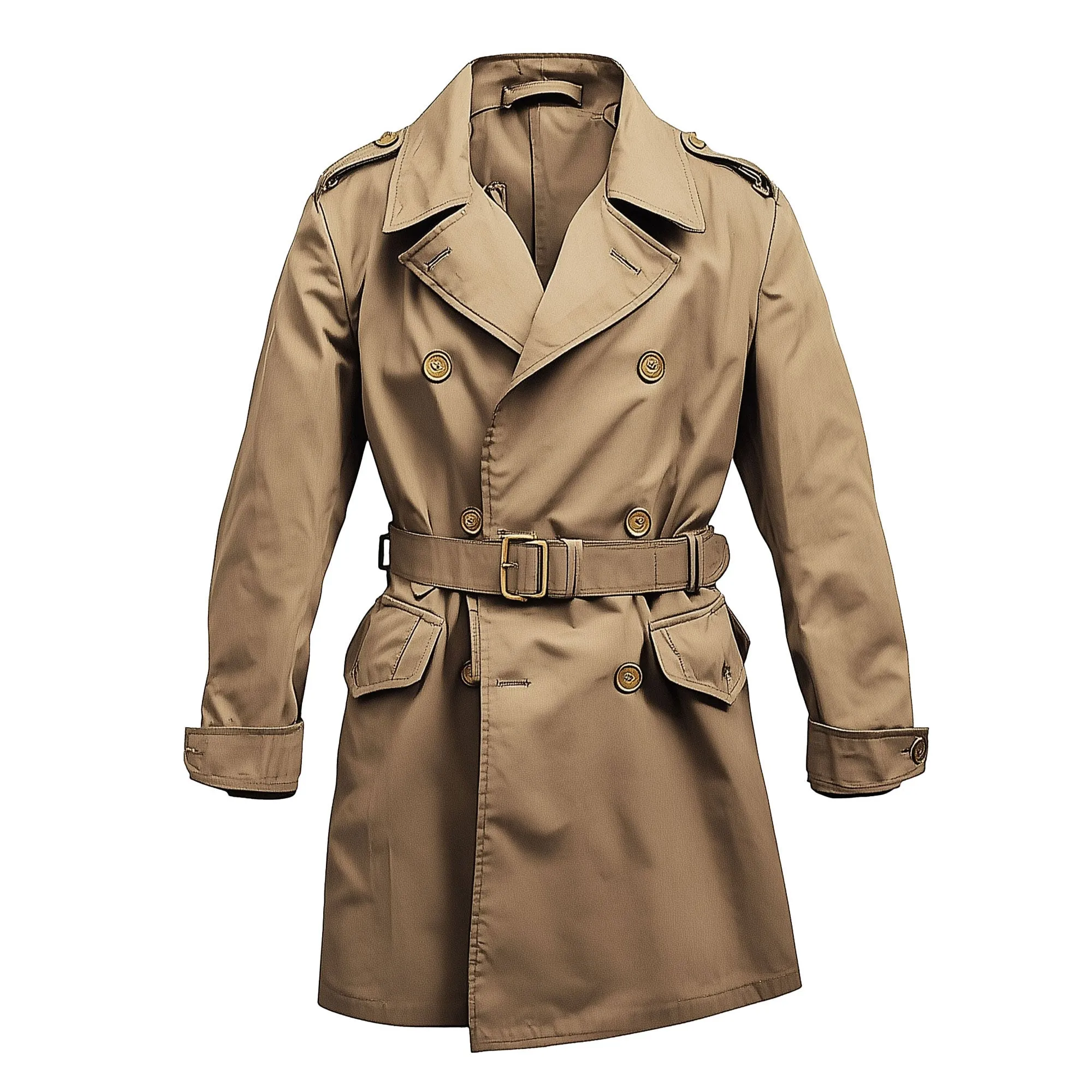 Mens Mini Trench Coat Natural Knee Length Trench Coats Double Breasted Jacket Storm Flap Lepal Collar Multipockets Water Resistant Jackets For Men