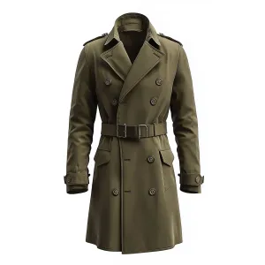 Mens Mini Trench Coat Single Knee Length Trench Coats Single Breasted Jacket Storm Flap Lepal Collar Multipockets Water Resistant Jackets For Men