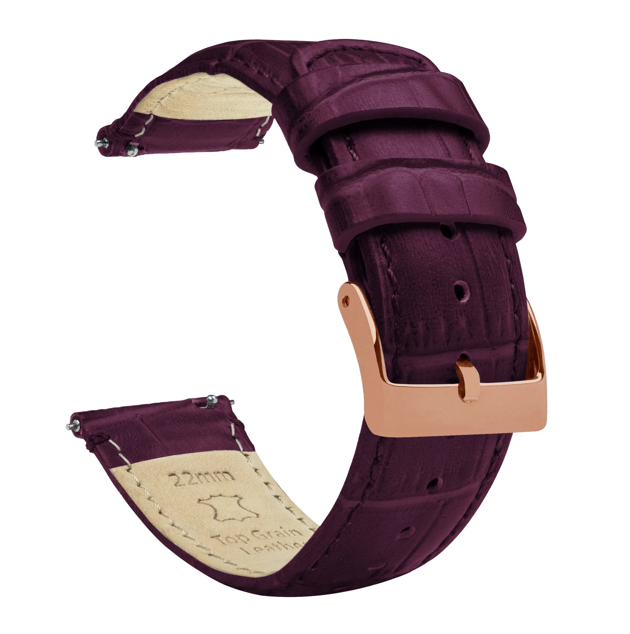 Merlot Alligator Grain Leather Watch Band (12mm, 15mm, 18mm, 23mm SALE)