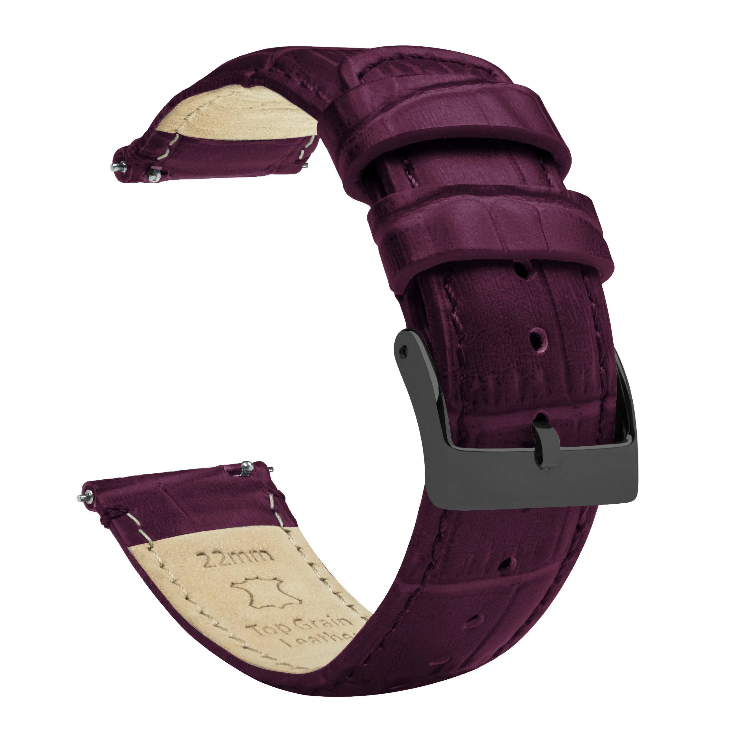 Merlot Alligator Grain Leather Watch Band (12mm, 15mm, 18mm, 23mm SALE)