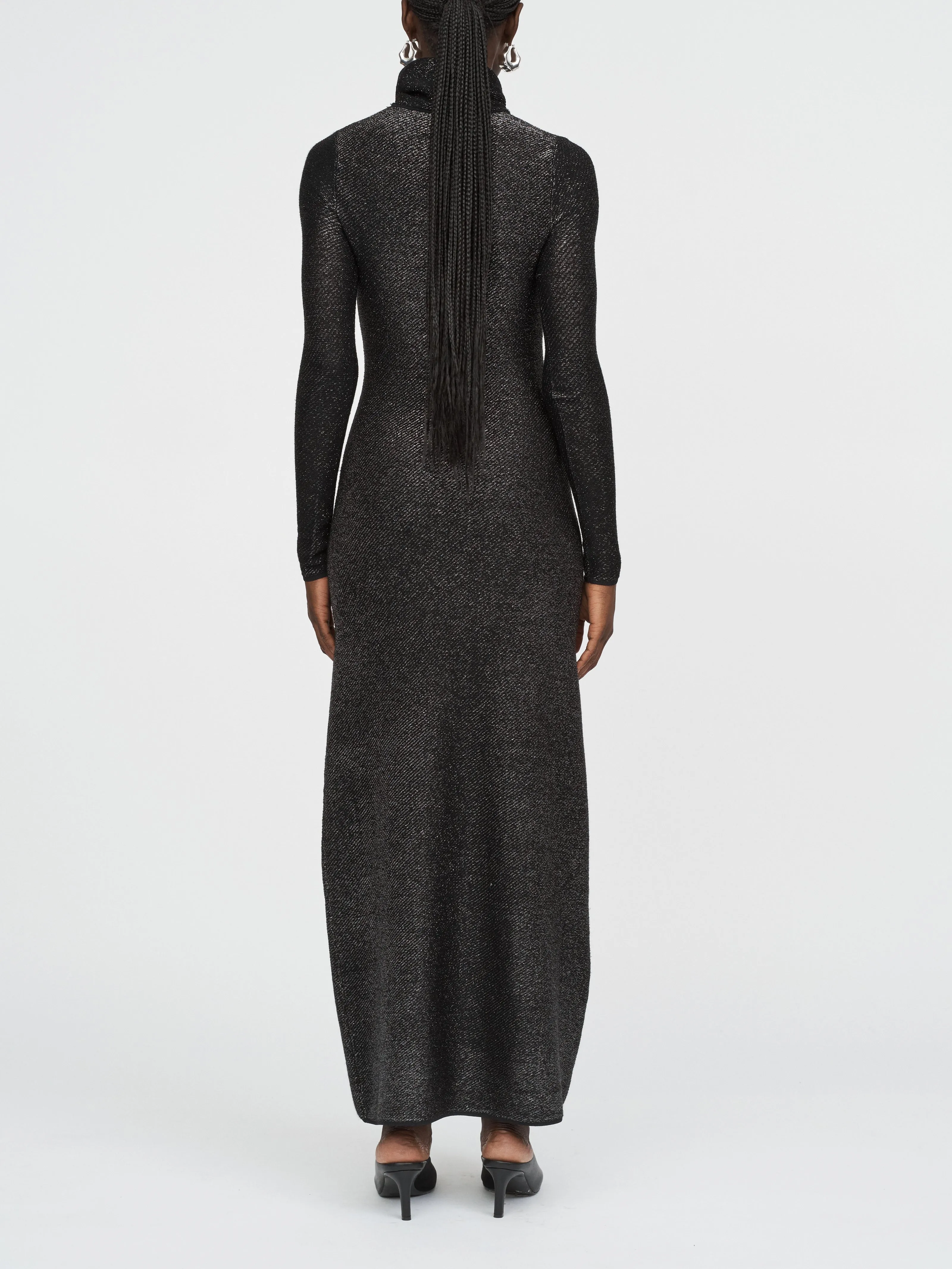 Metallic  Dress in Black Metallic